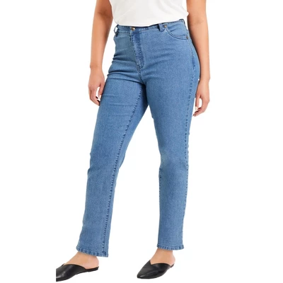 June + Vie By Roaman's Women’s Plus Size June Fit Straight-Leg Jeans - Image 3