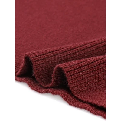 Seta T Women's Square Neck Long Sleeve Slim Fit Ribbed Knit Bodycon Midi Sweater Dress - Image 4