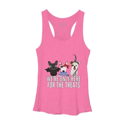 Women's Design By Humans Dog Halloween - We're Only Here For The Treats By PedigreePrints Racerback Tank Top - Image 3