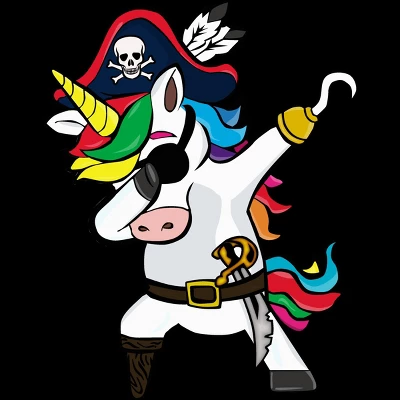Junior's Design By Humans Dabbing Dance Pirate Unicorn Gifts Funny Halloween Costume Gift By Lukesstore T-Shirt