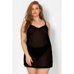 Smart & Sexy Women's Sheer Lace & Mesh Chemise Lingierie