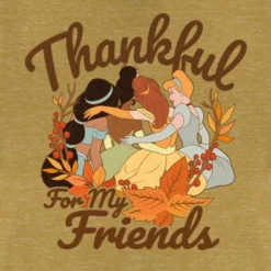 Junior's Disney Princesses Thankful For My Friends Festival Muscle Tee