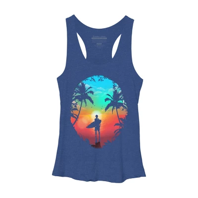 Women's Design By Humans Summer Break By Clingcling Racerback Tank Top - Image 3