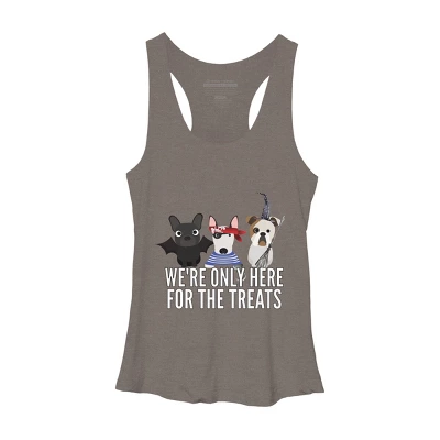 Women's Design By Humans Dog Halloween - We're Only Here For The Treats By PedigreePrints Racerback Tank Top - Image 4
