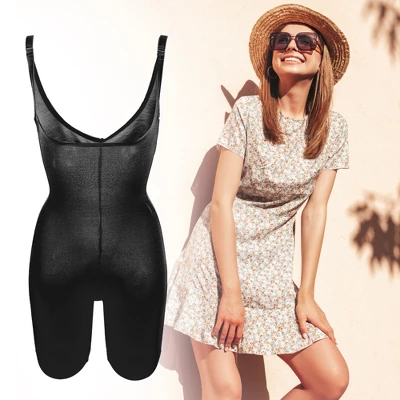 Unique Bargains Women Shapewear Tummy Control Full Bust Bodysuit Butt Lifter Thigh Traceless Slimmer