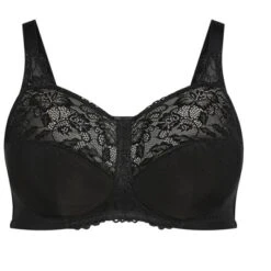 Women's Plus Size Lace Soft Cup Wire Free Bra - Black | AVENUE
