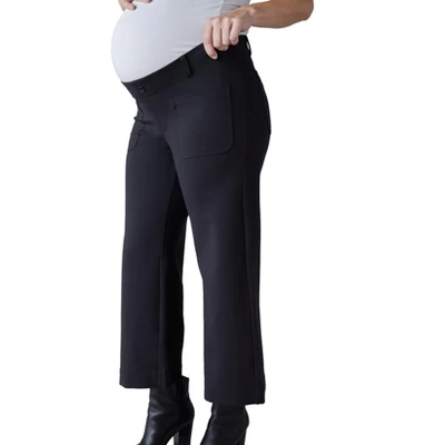 Ingrid & Isabel Maternity Cropped Wide Leg Ponte Pant - Image 4