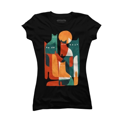 Junior's Design By Humans Cat Cat Cat By Radiomode T-Shirt - Image 3