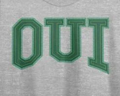 Bioworld French "Oui" Women's Heather Gray Graphic Crop Tee