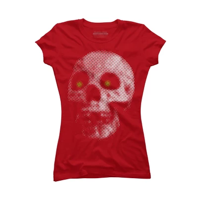 Junior's Design By Humans Giant Halloween Skull By Robotface T-Shirt - Image 5