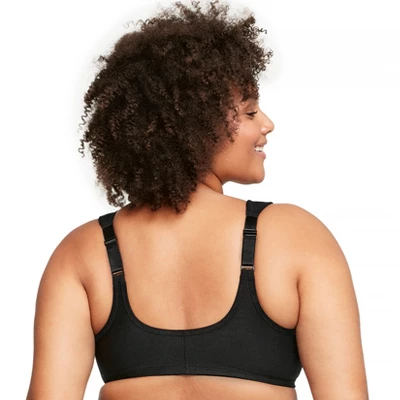 Glamorise Womens WonderWire Front-Closure Underwire Bra 1245 Black