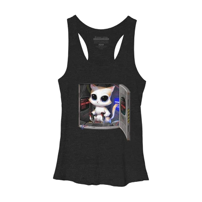 Women's Design By Humans Cat Piloted Cyborg By Andremullerdko Racerback Tank Top - Image 2