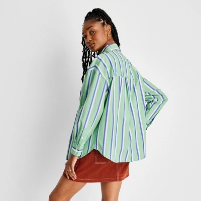 Women's Long Sleeve Striped Button-Down Shirt - Future Collective™ With Reese Blutstein
