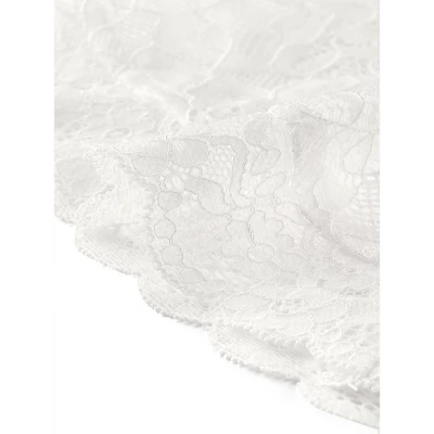 Allegra K Women's Crop Scalloped Hem Floral Lace Sheer Long Sleeve Shrugs - Image 5