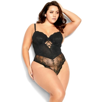 Women's Plus Size Bianca Underwiresuit - Black | CITY CHIC - Image 5