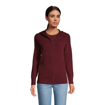 Lands' End Women's Cashmere Front Zip Hoodie Sweater - Image 3