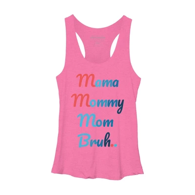 Women's Design By Humans Mother's Day Mama Mommy Mom Bruh By Prsfashion Racerback Tank Top - Image 3