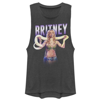 Junior's Britney Spears Slave 4 U Python Festival Muscle Tee - Image 3