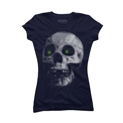 Junior's Design By Humans Giant Halloween Skull By Robotface T-Shirt - Image 4