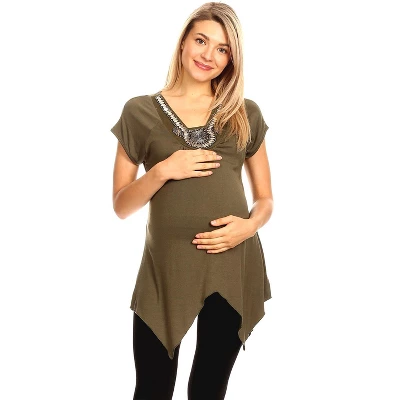 Maternity Myla Embellished Tunic Top - White Mark - Image 14