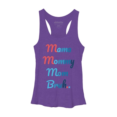 Women's Design By Humans Mother's Day Mama Mommy Mom Bruh By Prsfashion Racerback Tank Top - Image 6