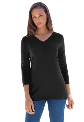 Jessica London Women’s Plus Size V-Neck Tee - Image 2