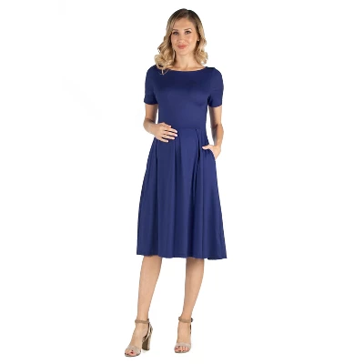 24seven Comfort Apparel Women's Maternity Midi Dress - Image 8