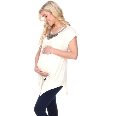 Maternity Myla Embellished Tunic Top - White Mark - Image 3