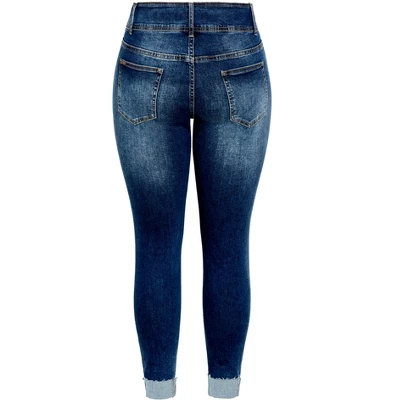 Women's Plus Size Harley Turn Up Jean - Indigo | CITY CHIC - Image 4