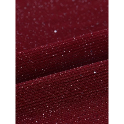 Allegra K Women's Mock Neck Glitter Keyhole Back Sleeveless Party Crop Top - Image 4