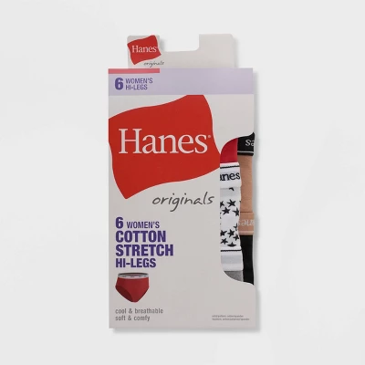 Hanes Originals Women's 6pk Original Hi-Cut Briefs - Colors May Vary