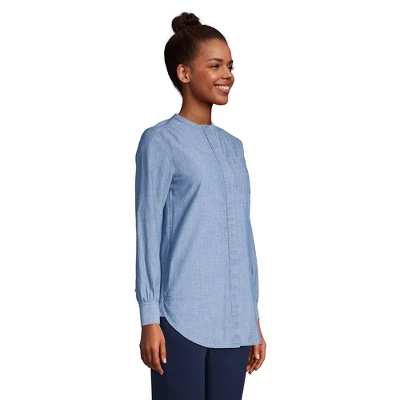 Lands' End Women's Cotton A-Line Long Sleeve Tunic Top - Image 2