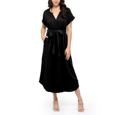August Sky Women's Front Button Down Midi Dress - Image 6