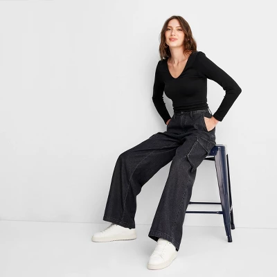 Women's Long Sleeve Slim Fit Reversible Seamless T-Shirt - A New Day™ - Image 2