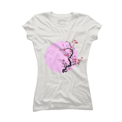 Junior's Design By Humans Cherry Blossom Tree By AnimeStyles T-Shirt - Image 6