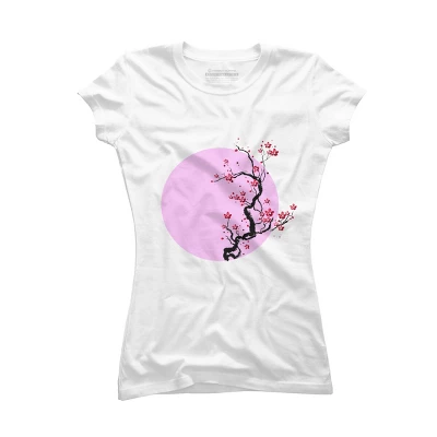 Junior's Design By Humans Cherry Blossom Tree By AnimeStyles T-Shirt - Image 4