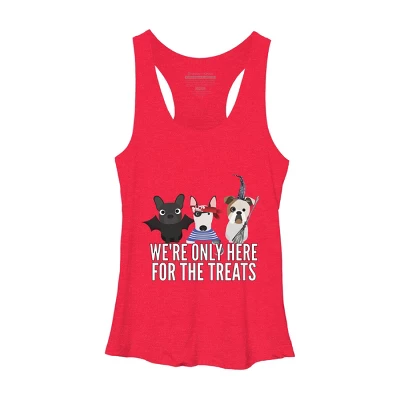 Women's Design By Humans Dog Halloween - We're Only Here For The Treats By PedigreePrints Racerback Tank Top - Image 7