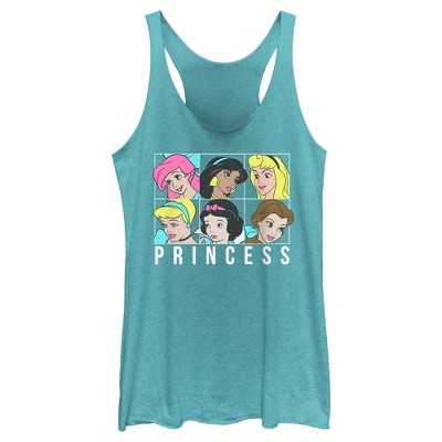 Women's Disney Princess Squares Racerback Tank Top - Image 3