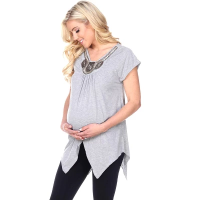 Maternity Myla Embellished Tunic Top - White Mark - Image 5