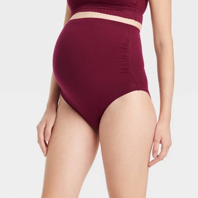 Maternity 3pk Over The Belly Hipster Underwear - Auden™ Pink/Maroon/Black - Image 3