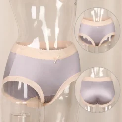 Agnes Orinda Women's High-Rise Brief Seamless Lace Trim Stretchy Cheeky Underwear