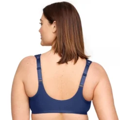 Glamorise Womens WonderWire Front-Closure Underwire Bra 1245 Navy Print
