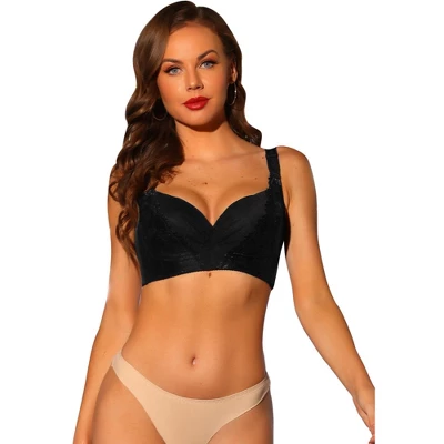 Allegra K Women's Push Up Wide Straps High Back Full Coverage Underwire Bra - Image 5