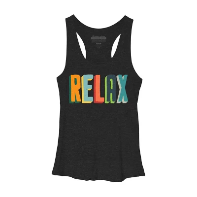 Women's Design By Humans Relax Color Block Letters By Radiomode Racerback Tank Top - Image 2