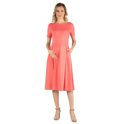 24seven Comfort Apparel Women's Maternity Midi Dress - Image 5