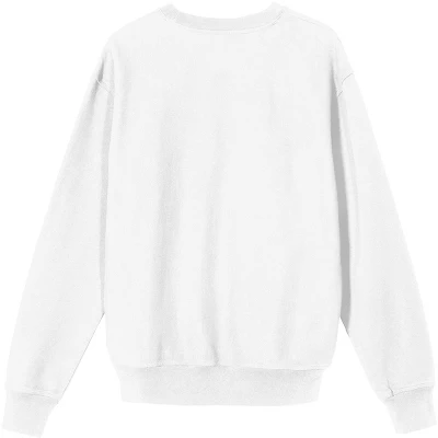 SANRIO Hello Kitty Phone Graphic Crew Neck Long Sleeve White Fleece Women's Tee - Image 2