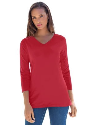 Jessica London Women’s Plus Size V-Neck Tee - Image 4