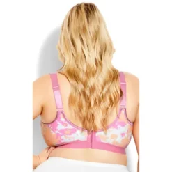 Women's Plus Size Fashion Cotton Print Bra - Blush Tie Dye | AVENUE