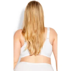 Women's Plus Size Basic Cotton Bra - White | AVENUE