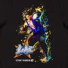 Street Fighter VI Luke Graffiti Name Crew Neck Short Sleeve Black Women's T-shirt